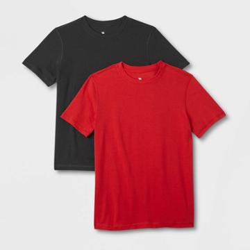 Boys' 2pk Core Short Sleeve T-shirt - All In Motion Red/black