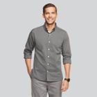 Van Heusen Men's Slim Fit Long Sleeve Button-down Shirt - Dark Gray