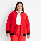 Women's Plus Size Bomber Jacket - Future Collective With Kahlana Barfield Brown Red