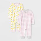 Baby Girls' 2pk Oh Honeybee Rompers - Cloud Island 3-6m, Girl's, Pink