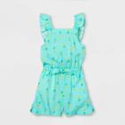 Toddler Girls' Pineapple Ruffle Sleeve Romper - Cat & Jack Mint