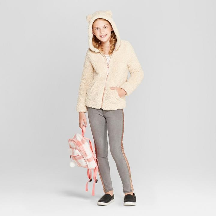 Girls' Bear Hoodie - Cat & Jack Tan