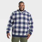 Men's Big & Tall Plaid Hooded Pullover - Goodfellow & Co Navy Blue