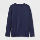Boys' Quick Dry Upf 50+ Long Sleeve Swim T-shirt - All In Motion Navy Blue