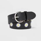 Girls' Daisy Embroidery Belt - Art Class Black