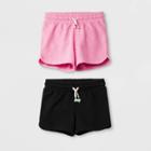 Girls' Pull-on Knit Shorts - Cat & Jack Pink/black