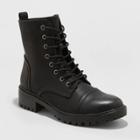 Women's Kamryn Faux Leather Combat Boot - Universal Thread Black
