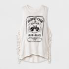 Girls' Johnny Cash Sleeveless Fringe Tank Top - White