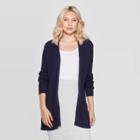 Women's Long Sleeve Open Layer Cardigan - A New Day Navy (blue)