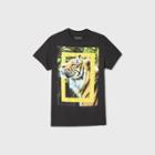 Men's National Geographic Tiger Face Short Sleeve Graphic Crewneck T-shirt - Black