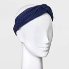 Quilted Twist-front Headwrap - Universal Thread Navy Blue
