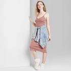 Women's Striped Sleeveless V-neck Knit Midi Dress - Wild Fable Cinnamon Xs, Women's, Brown