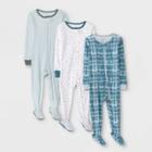 Baby Boys' 3pk Tie-dye Basic Tight Fit Sleep N' Play - Cloud Island Blue