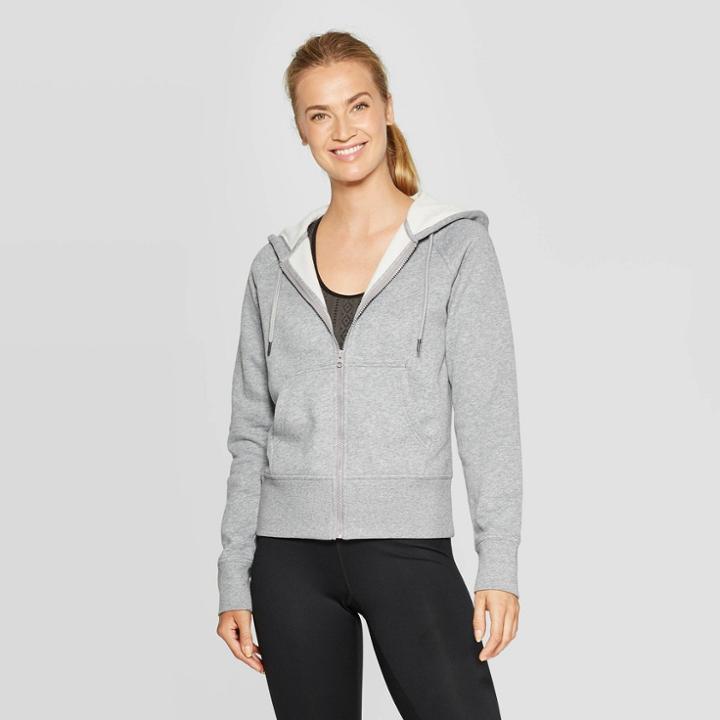 Women's Authentic Fleece Sweatshirt Full Zip - C9 Champion Gray Heather