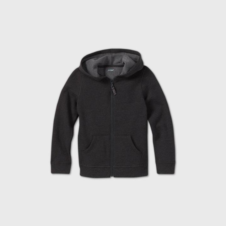Girls' Adaptive Abdominal Access Fleece Zip-up Sweatshirt - Cat & Jack Black