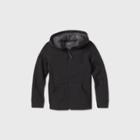 Girls' Adaptive Abdominal Access Fleece Zip-up Sweatshirt - Cat & Jack Black