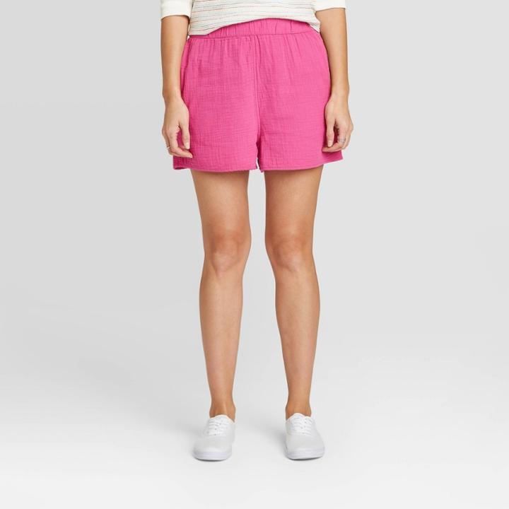 Women's High-rise Pull-on Shorts - Universal Thread Pink