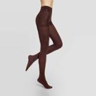 Hue Studio Women's Cover Me Opaque Control Top Tights - Espresso