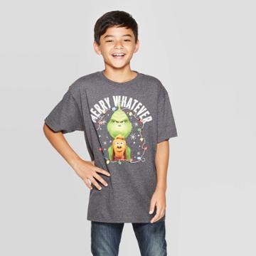 The Grinch Petiteboys' Universal Grinch Merry Whatever Short Sleeve T-shirt - Gray L, Boy's,