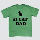 Iml Men's Number One Cat Dad Short Sleeve Graphic T-shirt - Heathered Green