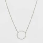 Sterling Silver Pave Cubic Zirconia Circle Necklace - A New Day