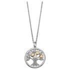 Target Women's Two Tone Round Family Tree Pendant In Sterling Silver - Gold/gray