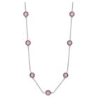 Distributed By Target Station Necklace In Silver Plate With 7 Bezel Set Crystals From Swarovski - Purple/gray