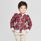 Genuine Kids From Oshkosh Toddler Boys' Sherpa Trucker Track Jacket - Red