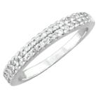Target Silver Plated Cubic Zirconia Double Band Ring -