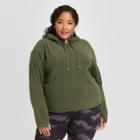 Women's Plus Size Microfleece Pullover Sweatshirt - All In Motion Olive Green