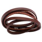 Target Men's Steel Art Dark And Light Brown Leather Bracelet With Stainless Steel Black Ip Clasp
