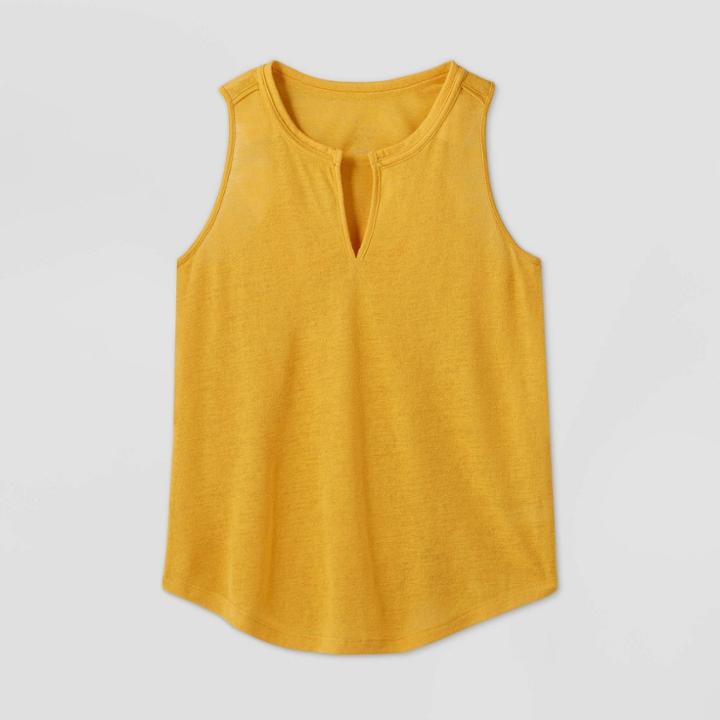 Women's Linen Tank Top - A New Day Yellow M, Women's,