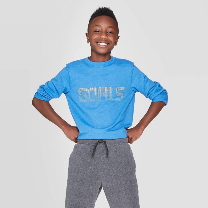Boys' Goals Long Sleeve Graphic T-shirt - Cat & Jack Blue