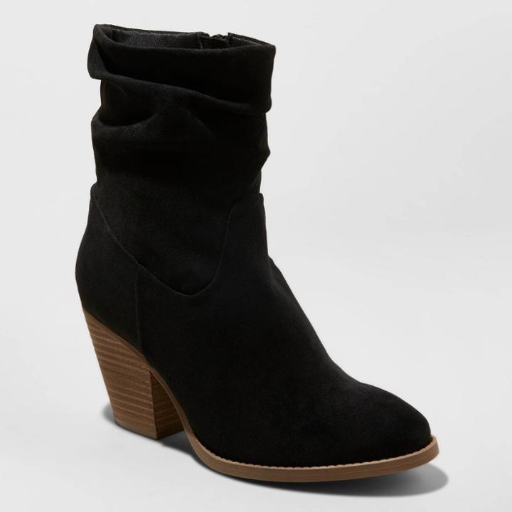 Women's Cianna Heeled Slouch Bootie - Universal Thread Black