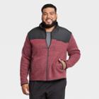 Men's Big & Tall Fleece Full Zip Sweatshirt - All In Motion Berry Xxxl, Pink