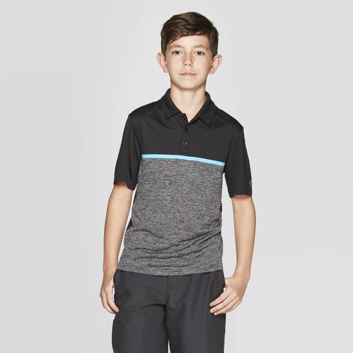 Boys' Chest Stripe Golf Polo Shirt - C9 Champion Black