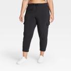 Women's Plus Size Stretch Woven Cargo Joggers - All In Motion Black 1x, Women's,