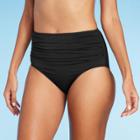 Kona Sol Women's Shirred Full Coverage High Waist Bikini Bottom - Kona