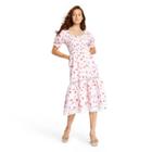Women's Cosette Smocked Puff Sleeve Dress - Loveshackfancy For Target White/pink