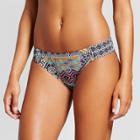 Women's Flat Tab Hipster Bikini Bottom - Black Multi - S - Mossimo,