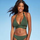 Women's Faux Wrap Bikini Top - Kona Sol Dark Green D/dd Cup