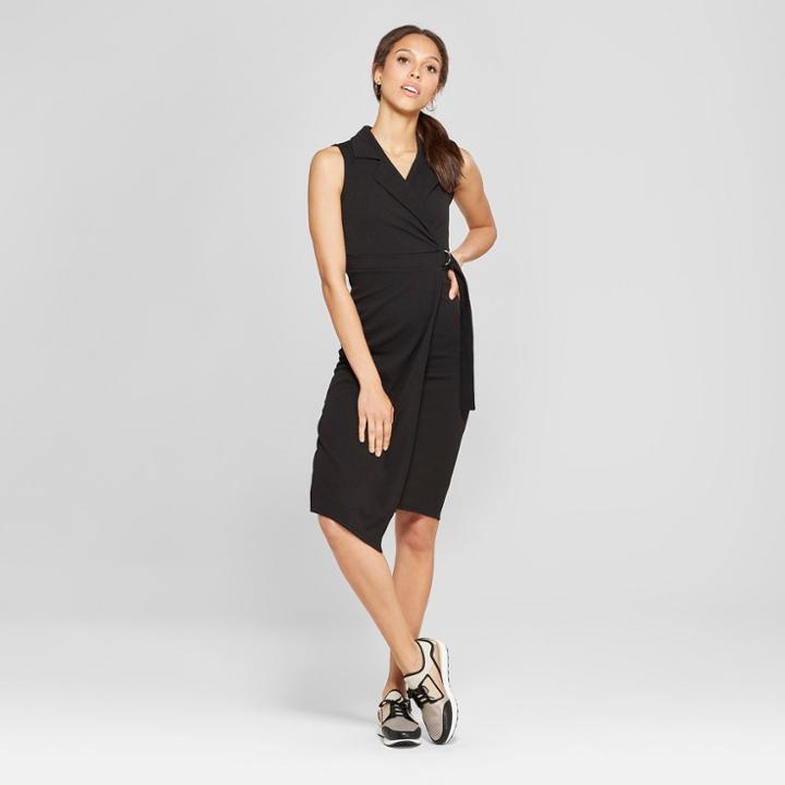 Women's Sleeveless Blazer Belted Midi Dress - Almost Famous (juniors') Black