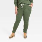 Women's Plus Size Waffle Knit Jogger Pants - Universal Thread Green
