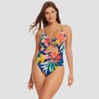 Women's Slimming Control Cut Out Ring One Piece Swimsuit - Beach Betty By Miracle Brands S,