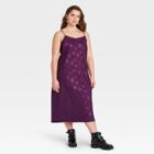 Women's Plus Size Jacquard Slip Dress - A New Day Purple