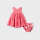 Baby Girls' Elevated Dress - Cat & Jack Paris Pink Newborn