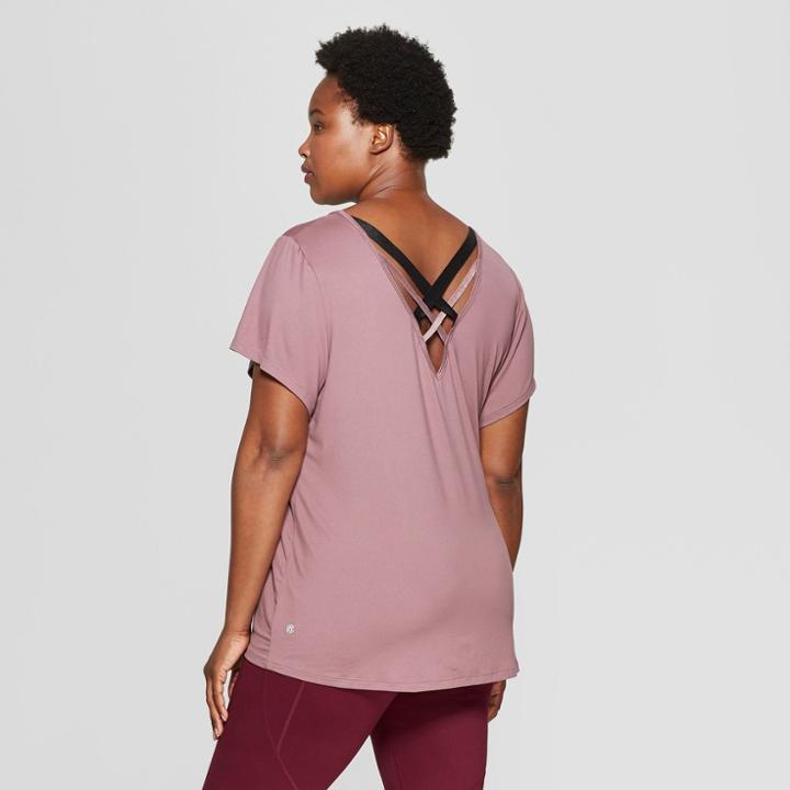 Women's Plus Size Strappy Back T-shirt - C9 Champion Purple Thistle