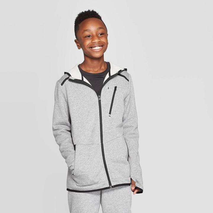 Boys' Victory Fleece Full Zip Sweatshirt - C9 Champion Light Gray S, Boy's,