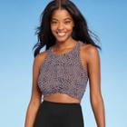 Women's Longline Twist Bikini Top - Kona Sol Animal Print D/dd Cup