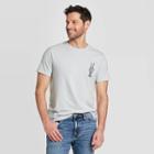 Men's Standard Fit Short Sleeve Peace Sign Graphic Crew Neck T-shirt - Goodfellow & Co Silver S, Men's,